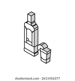 tequila drink bottle isometric icon vector. tequila drink bottle sign. isolated symbol illustration