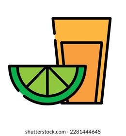 Tequila Drink und Zitronensymbol einzeln