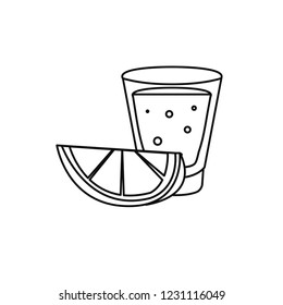 tequila drink and lemon slices