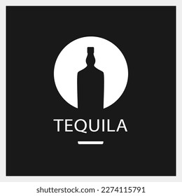 Tequila. Drink Logo. Bottle Icon Template. Vector Illustration