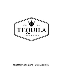 Tequila emblem. Black Agave Tequila logo.