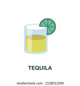 Tequila flat icon. Colored element sign from drinks collection. Flat Tequila icon sign for web design, infographics and more.