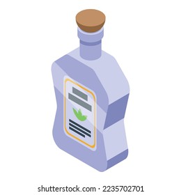 Tequila glass bottle icon isometric vector. Alcohol lime. Drink bar