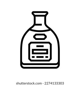 tequila glass bottle line icon vector. tequila glass bottle sign. isolated contour symbol black illustration