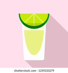 Tequila glass icon. Flat illustration of tequila glass vector icon for web design