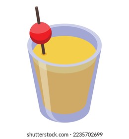 Tequila glass icon isometric vector. Party alcohol. Drink bar