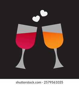 Tequila Glass Icon Valentine's Gradient Color