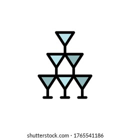 Tequila glasses colored icon. Simple color element illustration. Tequila glasses concept outline symbol design from Bar set. Can be used for web and mobile
