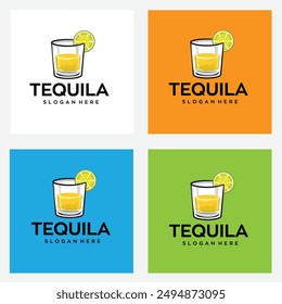 diseño de logo de tequila golf con archivo de Vector editable