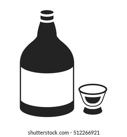 Tequila icon in black style isolated on white background. Alcohol symbol stock vector illustration.
