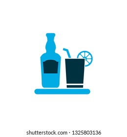 Tequila icon colored symbol. Premium quality isolated rum with glass element in trendy style.