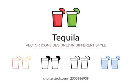 Diseño de icono de tequila con fondo blanco Ilustración de stock