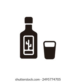 Tequila icon. Flat silhouette version.