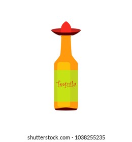 Tequila icon in flat style. For print, web, creative design. Vector illustration