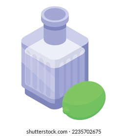 Tequila icon isometric vector. Glass alcohol. Lime party
