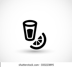 Tequila with lemon icon vector