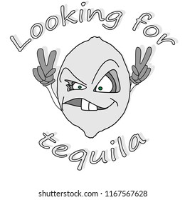 Tequila and lime banner design.Poster alcohol, vector illustration.