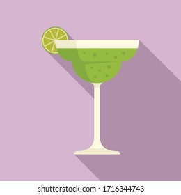 Tequila lime cocktail icon. Flat illustration of tequila lime cocktail vector icon for web design