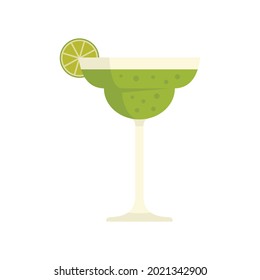 Tequila lime cocktail icon. Flat illustration of tequila lime cocktail vector icon isolated on white background