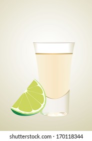 Tequila with lime and salt