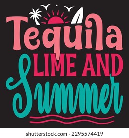 Tequila Lime And Summer SVG Design Vector File.