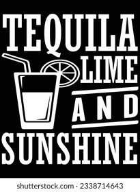 Tequila lime and sunshine EPS file for cutting machine. You can edit and print this vector art with EPS editor.