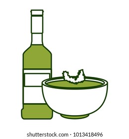 Tequila and mexican beans food