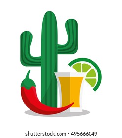 Tequila of Mexican culture design