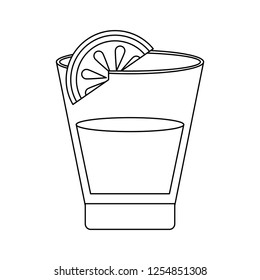 Tequila mexican drink in black and white
