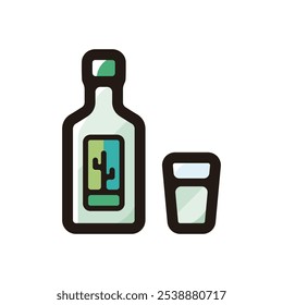 Ícone de contorno de tequila para design gráfico, aplicativos e sites