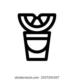 Tequila shot. Editable stroke vector icon.