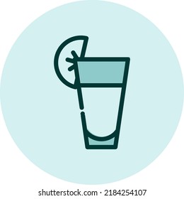 Tequila shot glass, illustration, vector on a white background.