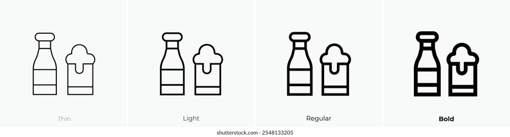 tequila shot icon. Thin, Light Regular And Bold style design isolated on white background