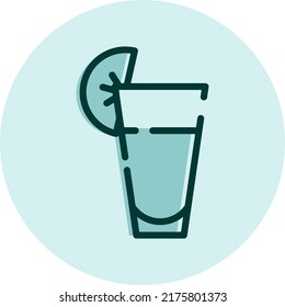 Tequila toma, ilustración, vector sobre fondo blanco.