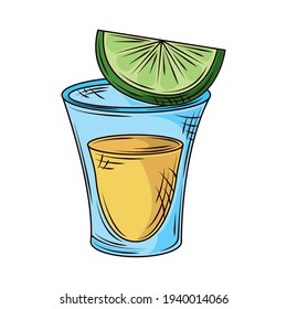tequila shot lime drink icon