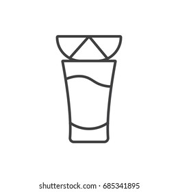 Tequila shot line icon. Vodka glass.