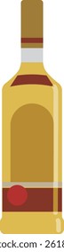 Ilustração de garrafa de espinhos de tequila em estilo simples de vetor plano