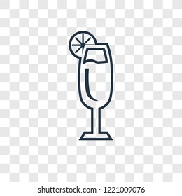 Mimosa cocktail glass drink line icon Royalty Free Vector