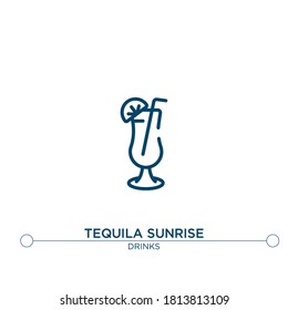 tequila sunrise outline vector icon. simple element illustration. tequila sunrise outline icon from editable drinks concept. can be used for web and mobile
