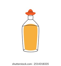 Tequila. Traditional Mexican alcohol. Vector illustration.