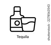 Tequila Vector       outline Icons. Simple stock illustration stock
