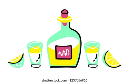 Tequila vector set