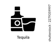 Tequila Vector       Solid Icons. Simple stock illustration stock