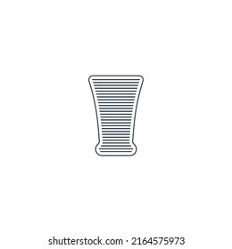 Tequila or wine glass in minimalist linear style. Silhouette of glassware performed in the form of black thin lines. Alcohol drink. Isolated image on white backdrop. Vector.
