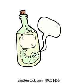 caricatura de gusano tequila