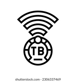 terabyte internet speed future technology line icon vector. terabyte internet speed future technology sign. isolated contour symbol black illustration