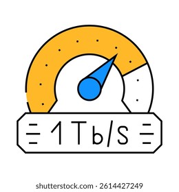 terabyte internet speed future technology line icon vector. terabyte internet speed future technology sign. isolated symbol illustration