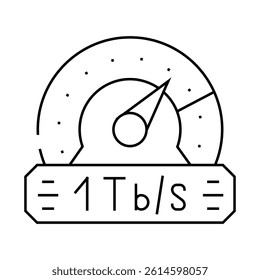 terabyte internet speed future technology line icon vector. terabyte internet speed future technology sign. isolated contour symbol black illustration