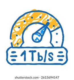 terabyte internet speed future technology doodle icon sketch vector. terabyte internet speed future technology sign. isolated symbol illustration