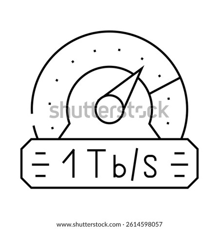 terabyte internet speed future technology line icon vector. terabyte internet speed future technology sign. isolated contour symbol black illustration
